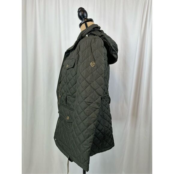 Michael Kors Women’s Green Belted Quilted Coat Size Small - Picture 6 of 11